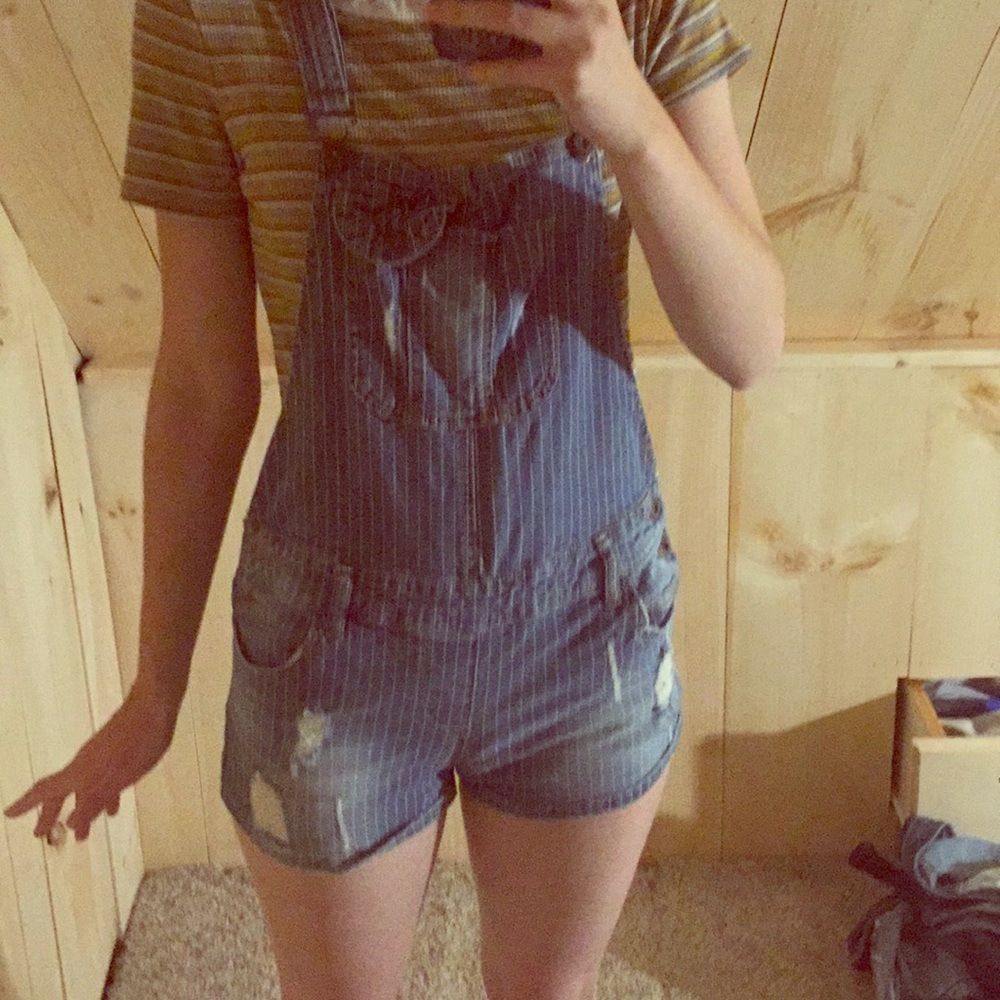 Overall Short Shorts Striped Arizona S pockets